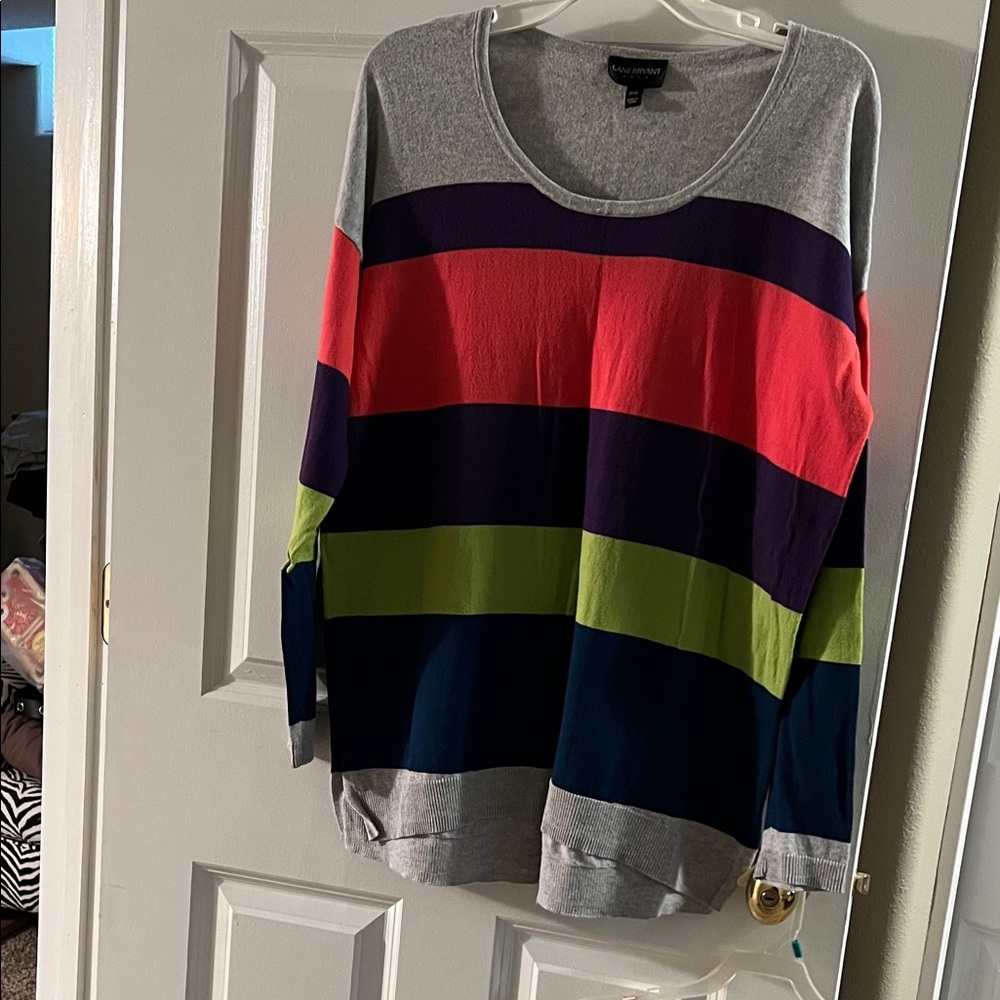 Lane Bryant coral purple like green navy blue gray Knit Top. Sz 14/16